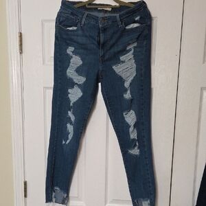 Levi's Distressed Skinny Jeans in Blue